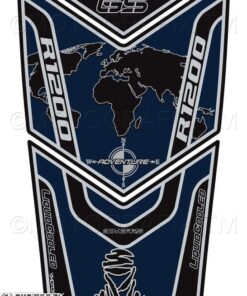 BMW R1200GS LC Adventure BLUE DAKAR WORLD MAP Tank Pad Protector 2014—18--3D Gel