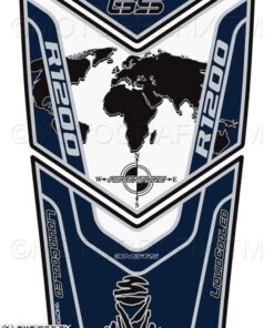 BMW R1200GS LC Adventure BLUE/WHITE DAKAR WORLD MAP Tank Pad Protector 2014—18--3D Gel