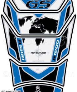 BMW R1200GS Adventure BLUE DAKAR WORLD MAP Tank Pad Protector 2013—16--3D Gel