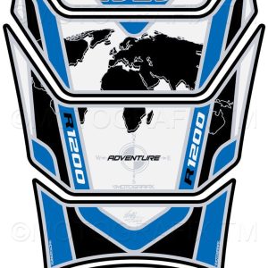 BMW R1200GS Adventure BLUE DAKAR WORLD MAP Tank Pad Protector 2013—16--3D Gel