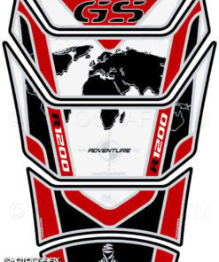 BMW R1200GS Adventure WHITE/RED DAKAR Tank Pad Protector 2013—16--3D Gel