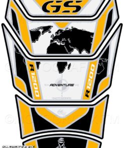 BMW R1200GS Adventure WHITE/YELLOW DAKAR Tank Pad Protector 2013—16--3D Gel