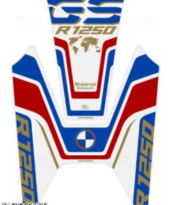 BMW R1250GS Adventure 2018-2019 MOTORSPORT WHITE/GOLD Tank Pad Protector--3D Gel