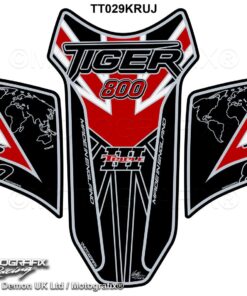 Triumph Tiger 800 2010 - 17 Black Red Motorcycle Tank Pad Protector Motografix 3D Gel TT029KRUJ