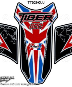 Triumph Tiger 800 2010 - 17 Black Red Motorcycle Tank Pad Protector Motografix 3D Gel TT029KUJ