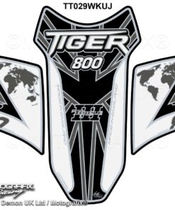 Triumph Tiger 800 2010 - 17 White Grey Motorcycle Tank Pad Protector Motografix 3D Gel TT029WKUJ