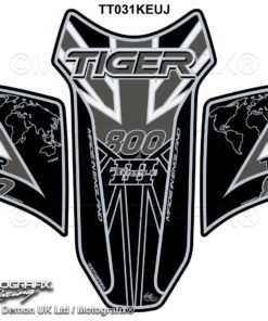 Triumph Tiger 800 2018 Black Grey Motorcycle Tank Pad Protector Motografix 3D Gel TT031KEUJ