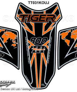 Triumph Tiger 800 2018 Black Orange Motorcycle Tank Pad Protector Motografix 3D Gel TT031KOUJ