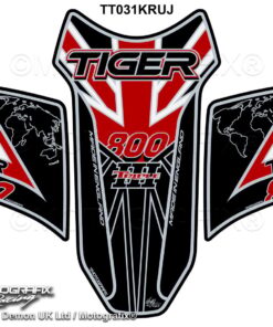 Triumph Tiger 800 2018 Black Red Motorcycle Tank Pad Protector Motografix 3D Gel TT031KRUJ