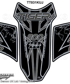 Triumph Tiger 800 2018 Black Grey Motorcycle Tank Pad Protector Motografix 3D Gel TT031KUJ