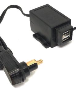 Double USB connection with angled DIN plug for Tank Bag 1 A + 2 A output