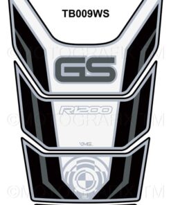 BMW R1200GS Black/White Motorcycle Tank Pad Protector 2008-2012 --3D Gel